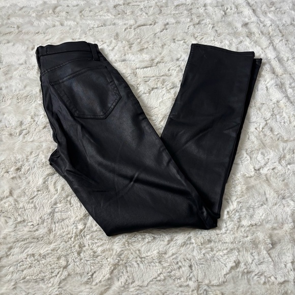 Abercrombie & Fitch Sz 25/0R Black Coated Ultra High Rise 90s Slim Straight Jean - Picture 1 of 6